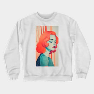 Ethereal Riso Lady: Grace in Print Crewneck Sweatshirt